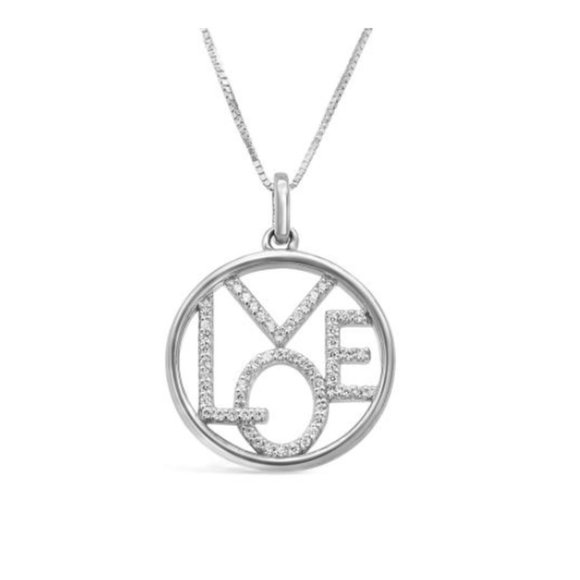 CHARM DIAMOND Centres LOVE Women's Necklace - Picture 1 of 3